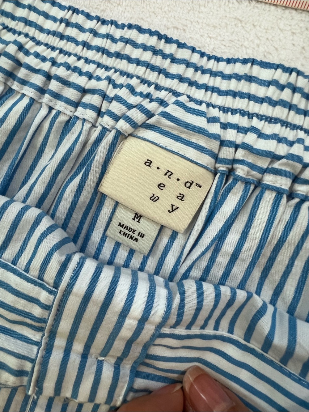 a new day Blue & White Striped Button-Front Midi Skirt - Picture 2 of 5